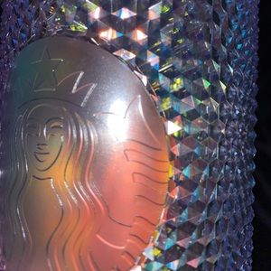 Iridescent studded plastic Starbucks tumbler